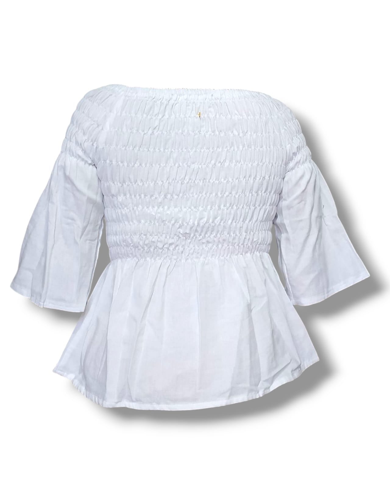 Blusa Mexicana Artesanal Bordada - Hombros Descubiertos (Varios Colores)