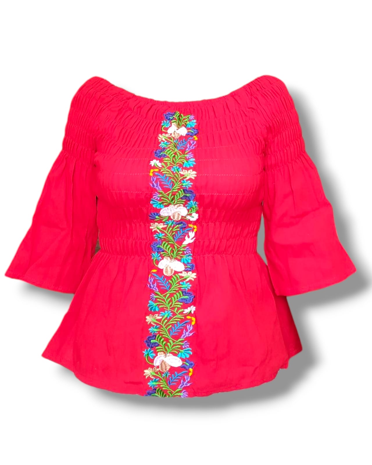 Blusa Mexicana Artesanal Bordada - Hombros Descubiertos (Varios Colores)