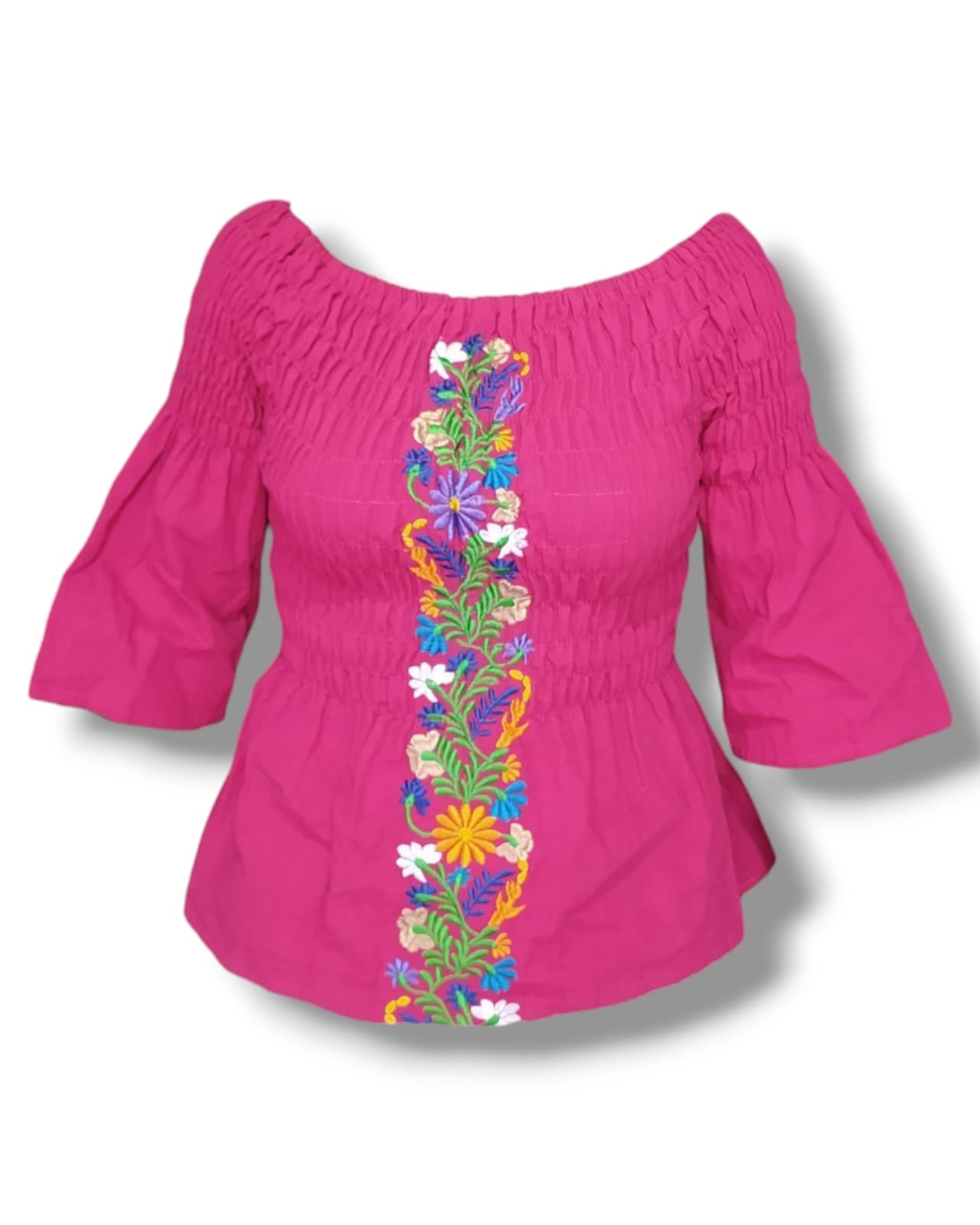Blusa Mexicana Artesanal Bordada - Hombros Descubiertos (Varios Colores)